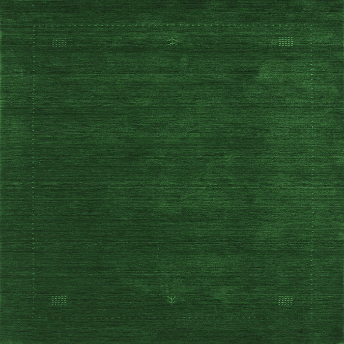 Square Abstract Emerald Green Contemporary Rug, con2648emgrn