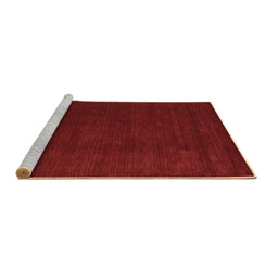Sideview of Machine Washable Abstract Brown Contemporary Rug, wshcon2648brn