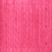 Square Machine Washable Abstract Pink Contemporary Rug, wshcon2649pnk