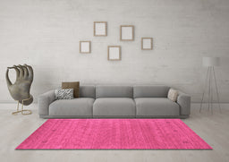 Machine Washable Abstract Purple Contemporary Area Rugs in a Living Room, wshcon2649pur