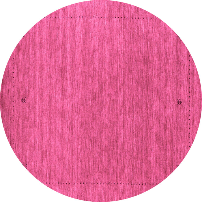 Round Abstract Purple Contemporary Rug, con2649pur