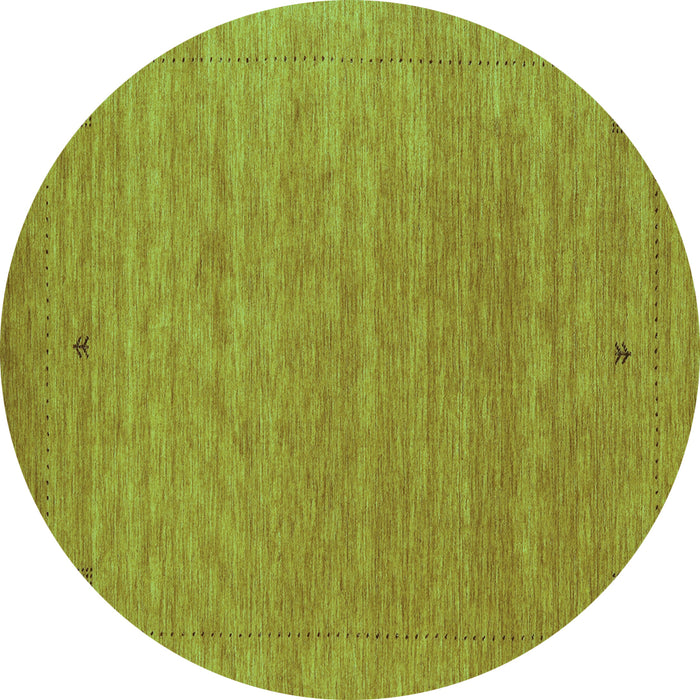 Round Abstract Turquoise Contemporary Rug, con2649turq