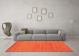 Machine Washable Abstract Orange Contemporary Area Rugs in a Living Room, wshcon2649org