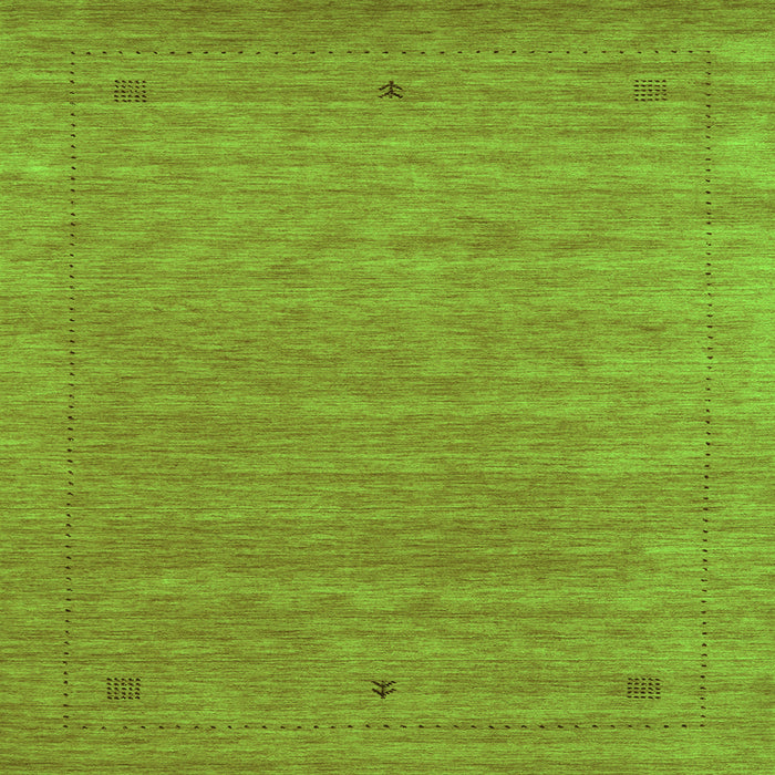 Serging Thickness of Abstract Green Contemporary Rug, con2649grn