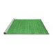 Sideview of Machine Washable Abstract Emerald Green Contemporary Area Rugs, wshcon2649emgrn