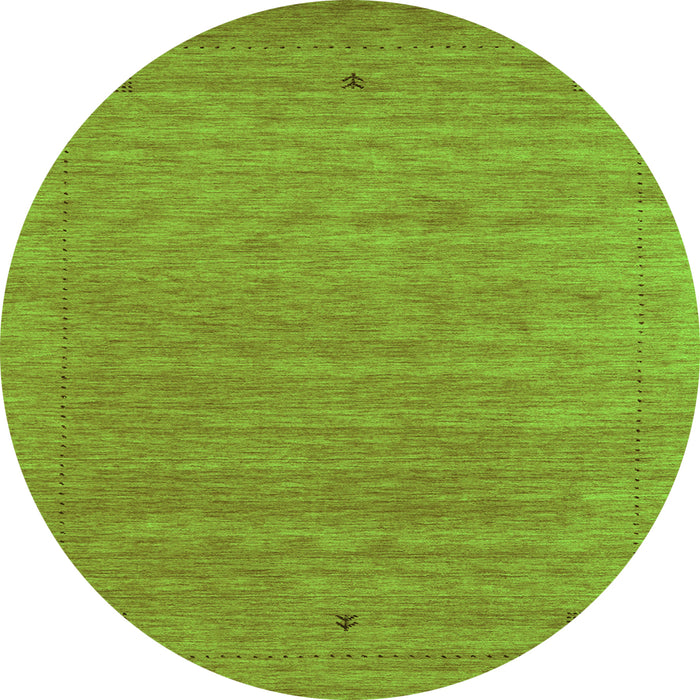 Square Abstract Green Contemporary Rug, con2649grn