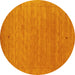 Round Abstract Yellow Contemporary Rug, con2649yw