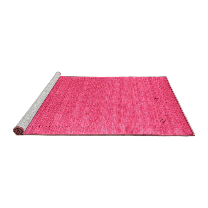 Sideview of Machine Washable Abstract Pink Contemporary Rug, wshcon2649pnk