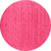 Round Machine Washable Abstract Pink Contemporary Rug, wshcon2649pnk