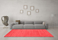 Machine Washable Abstract Red Contemporary Rug, wshcon2649red