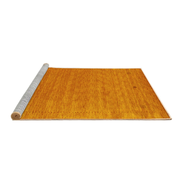 Sideview of Machine Washable Abstract Yellow Contemporary Rug, wshcon2649yw