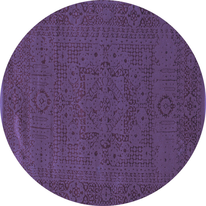 Round Machine Washable Abstract Blue Contemporary Rug, wshcon264blu