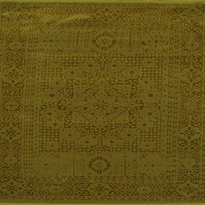 Round Machine Washable Abstract Green Contemporary Area Rugs, wshcon264grn