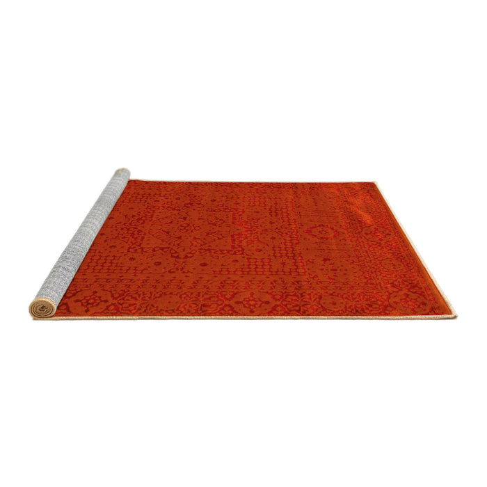 Sideview of Machine Washable Abstract Yellow Contemporary Rug, wshcon264yw