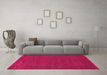 Machine Washable Abstract Pink Contemporary Rug in a Living Room, wshcon264pnk