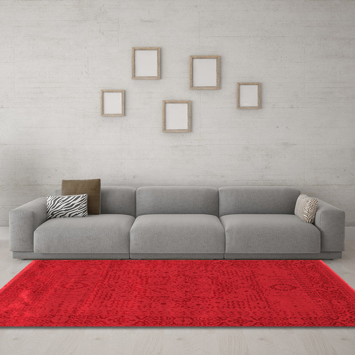 Contemporary Red Washable Rugs