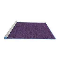 Sideview of Machine Washable Abstract Blue Contemporary Rug, wshcon264blu