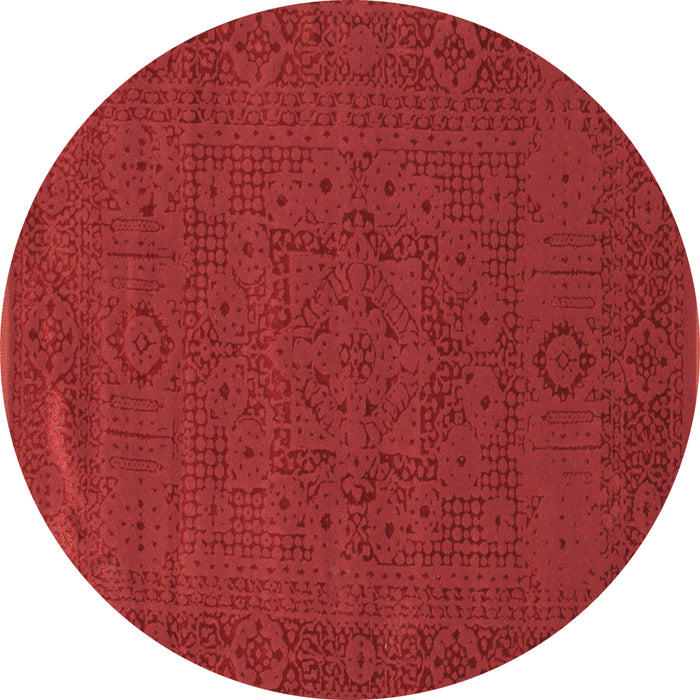 Round Abstract Brown Contemporary Rug, con264brn