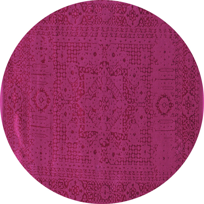 Round Abstract Purple Contemporary Rug, con264pur