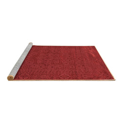 Sideview of Machine Washable Abstract Brown Contemporary Rug, wshcon264brn