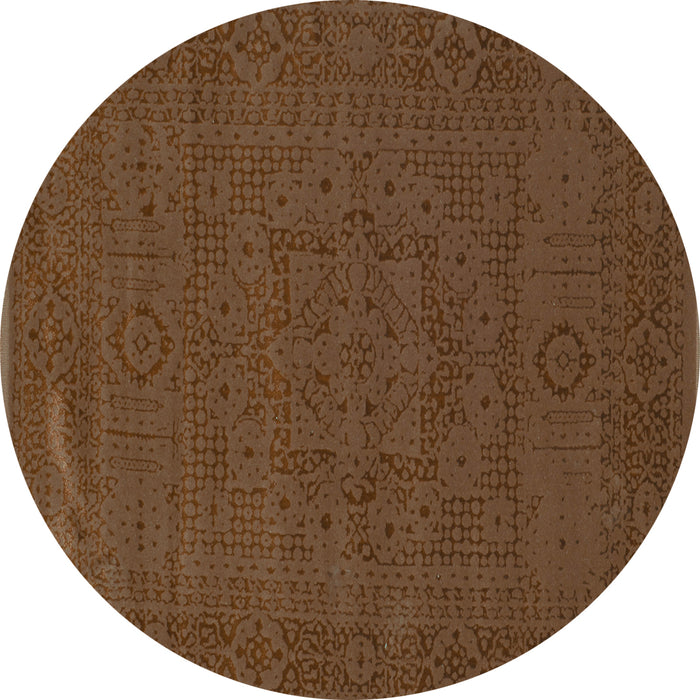 Round Abstract Turquoise Contemporary Rug, con264turq