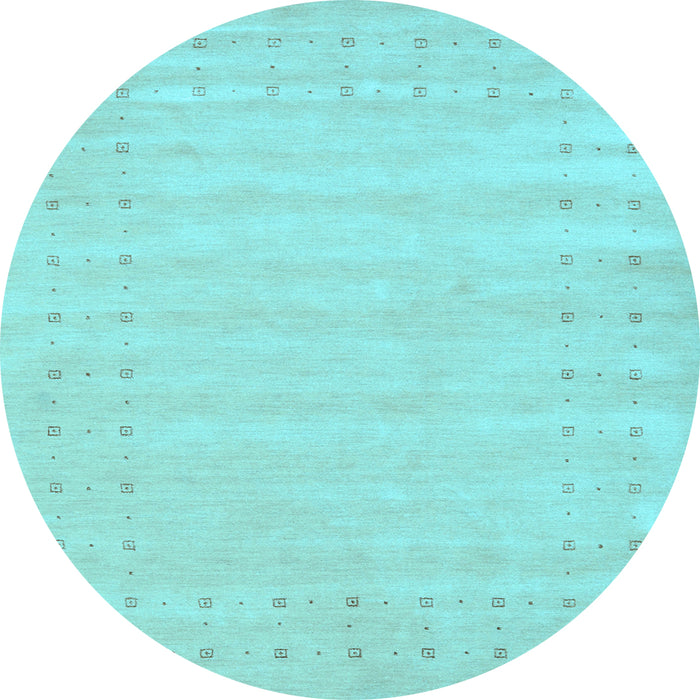 Round Machine Washable Solid Light Blue Modern Rug, wshcon2650lblu