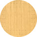 Round Machine Washable Solid Brown Modern Rug, wshcon2650brn