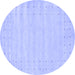 Round Solid Blue Modern Rug, con2650blu