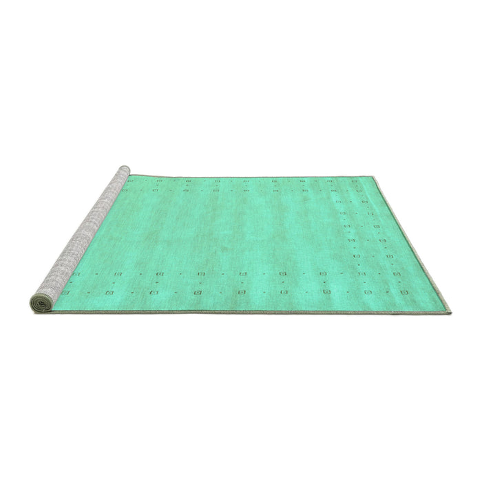 Sideview of Machine Washable Solid Turquoise Modern Area Rugs, wshcon2650turq