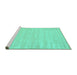 Sideview of Machine Washable Solid Turquoise Modern Area Rugs, wshcon2650turq