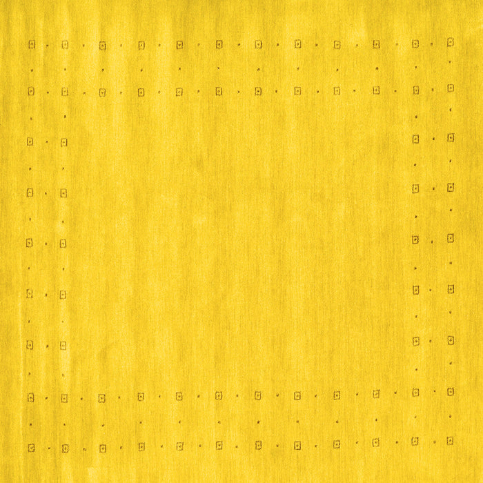 Square Machine Washable Solid Yellow Modern Rug, wshcon2650yw
