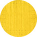 Round Solid Yellow Modern Rug, con2650yw