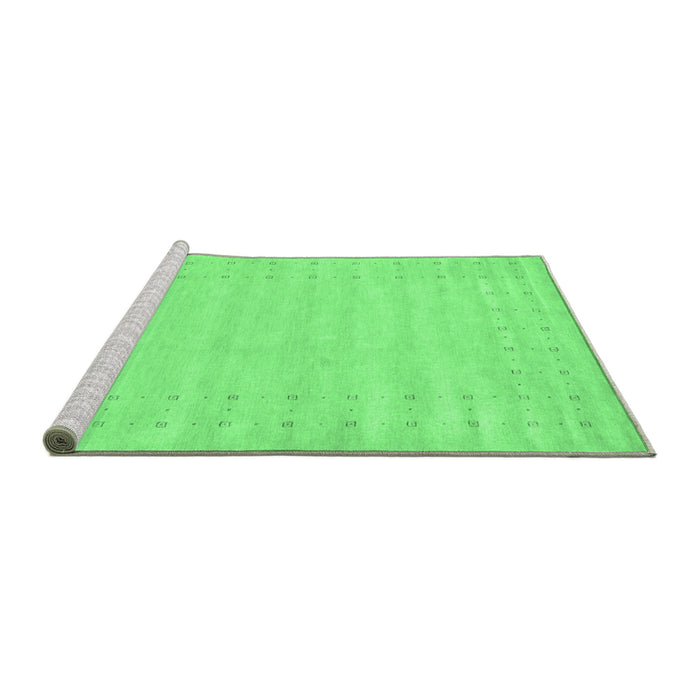 Sideview of Machine Washable Solid Emerald Green Modern Area Rugs, wshcon2650emgrn