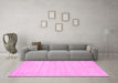 Machine Washable Solid Pink Modern Rug in a Living Room, wshcon2650pnk