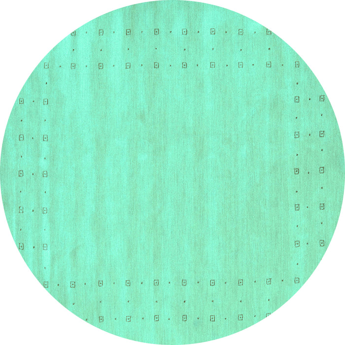 Round Solid Turquoise Modern Rug, con2650turq