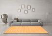 Machine Washable Solid Orange Modern Area Rugs in a Living Room, wshcon2650org