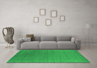 Machine Washable Abstract Green Contemporary Rug, wshcon2651grn