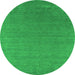 Square Abstract Green Contemporary Rug, con2651grn