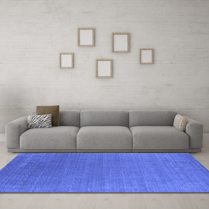Machine Washable Abstract Blue Contemporary Rug in a Living Room, wshcon2651blu