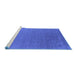 Sideview of Machine Washable Abstract Blue Contemporary Rug, wshcon2651blu