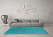 Machine Washable Abstract Turquoise Contemporary Area Rugs in a Living Room,, wshcon2651turq