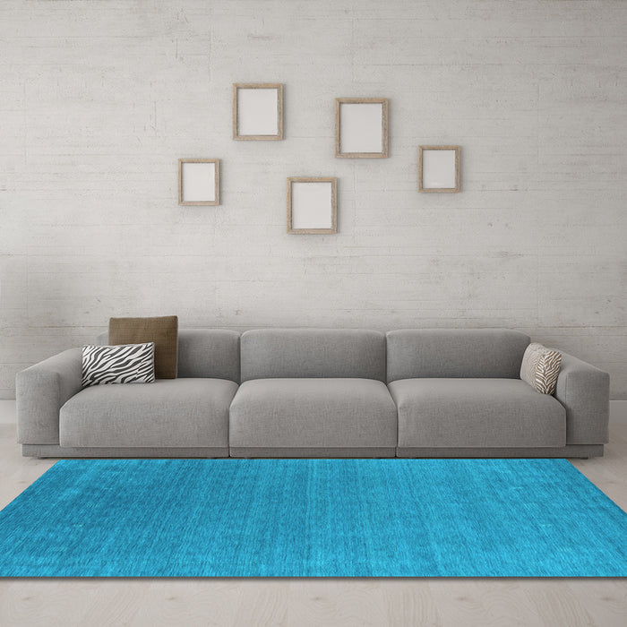 Machine Washable Abstract Light Blue Contemporary Rug in a Living Room, wshcon2651lblu