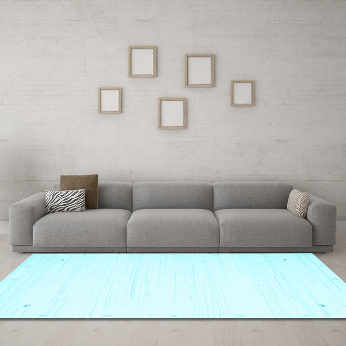 Machine Washable Solid Light Blue Modern Rug in a Living Room, wshcon2652lblu