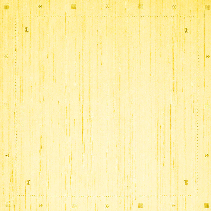 Square Machine Washable Solid Yellow Modern Rug, wshcon2652yw