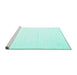 Sideview of Machine Washable Solid Turquoise Modern Area Rugs, wshcon2652turq