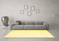 Machine Washable Solid Yellow Modern Rug, wshcon2652yw