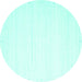 Round Solid Turquoise Modern Rug, con2652turq