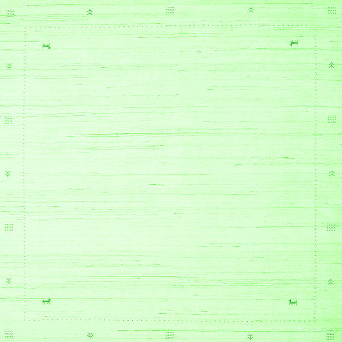Serging Thickness of Solid Green Modern Rug, con2652grn