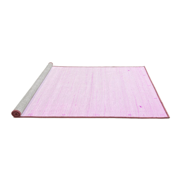 Sideview of Machine Washable Solid Pink Modern Rug, wshcon2652pnk