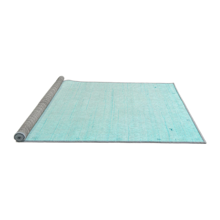 Sideview of Machine Washable Solid Light Blue Modern Rug, wshcon2652lblu